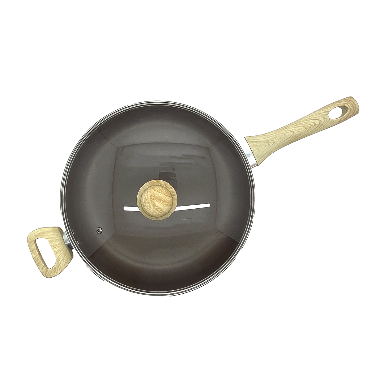 12 in. Saute Frying Pan with Faux Wood Handles