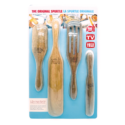 4 Pc. Acacia Wood Spurtle Set (As Seen on TV)